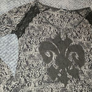 Silver Jean Print Top